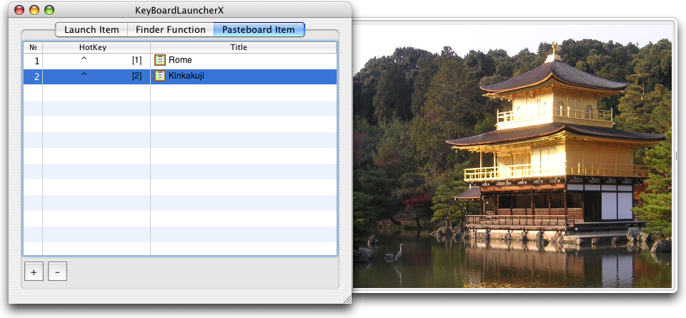 The drawer of the selected "Pasteboard item" is opened