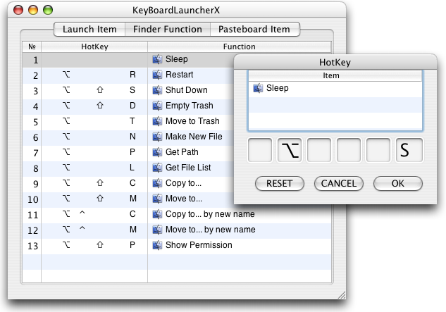HotKey dialog for upadating